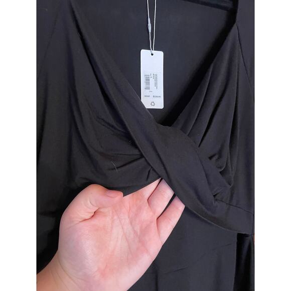 Favorite Daughter The Rosie Twist Midi Dress in Black NWT sz L - Picture 7 of 9